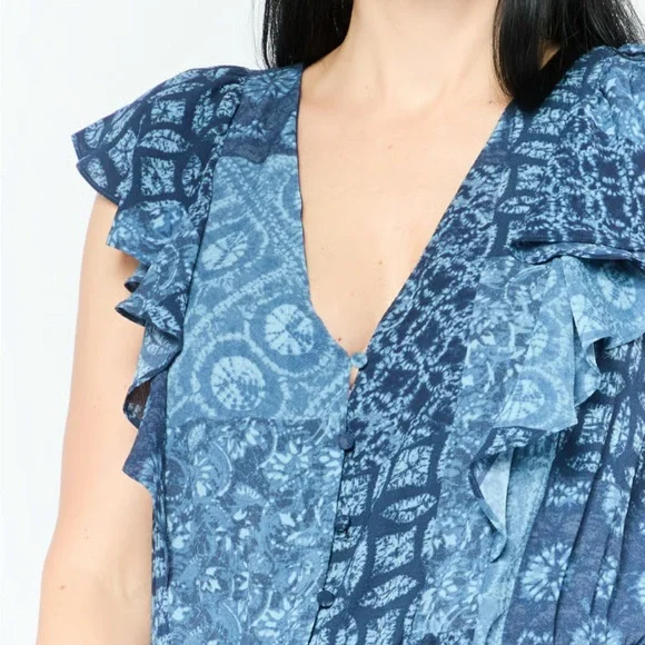 Lauren Ralph Lauren Blue Patterned Maxi Dress - Picture 3 of 12